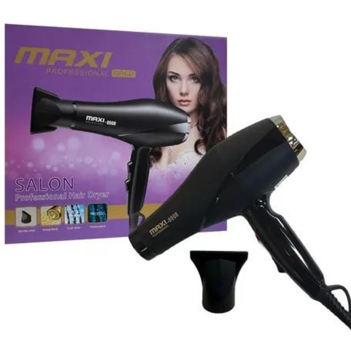 Secador de Pelo Profesional – Potente 3000W, Montaje USB, Aire Frío para Cuidado Extremo, Compacto y Portátil