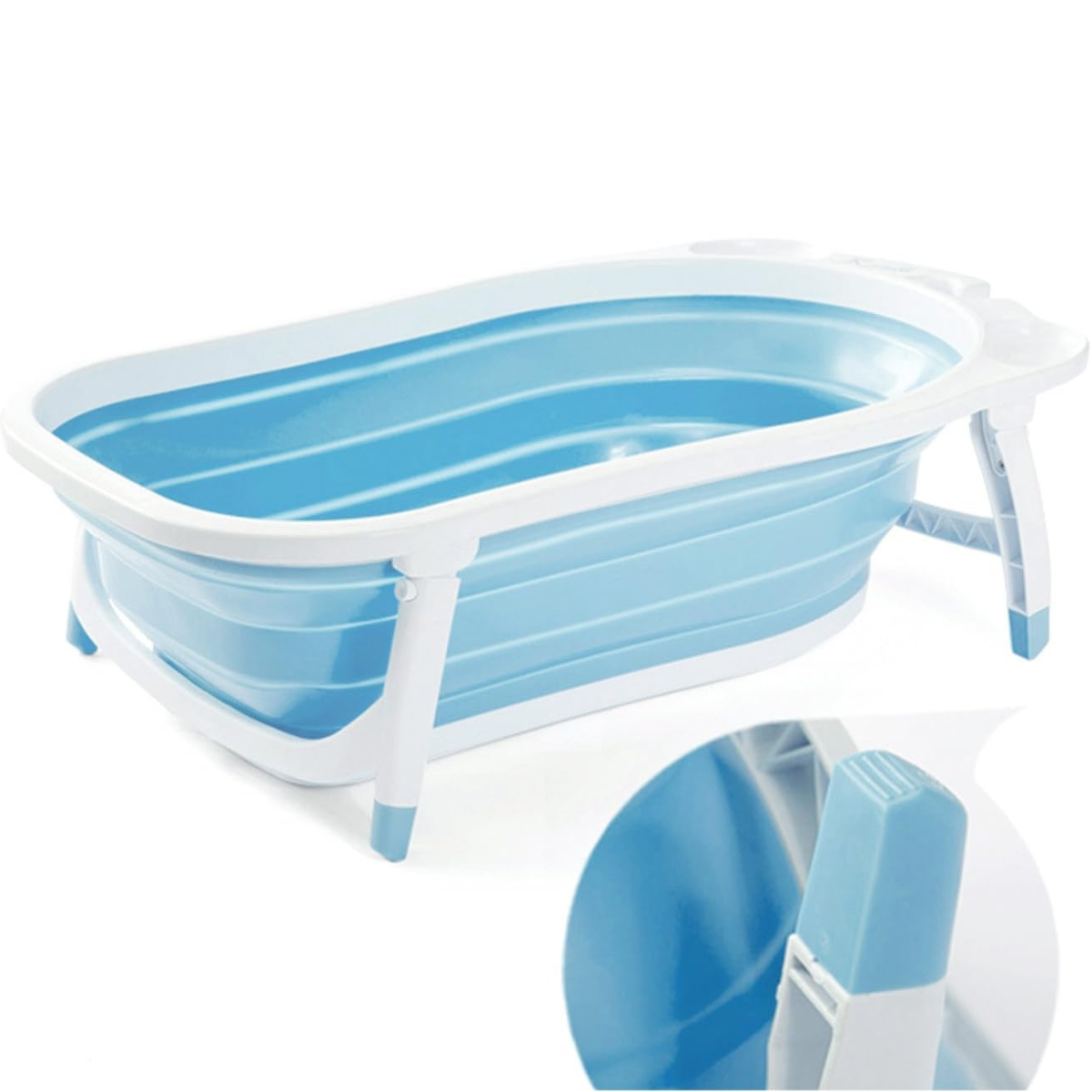 Bañera de Bebé Plegable con Seguridad y Patas Antideslizantes