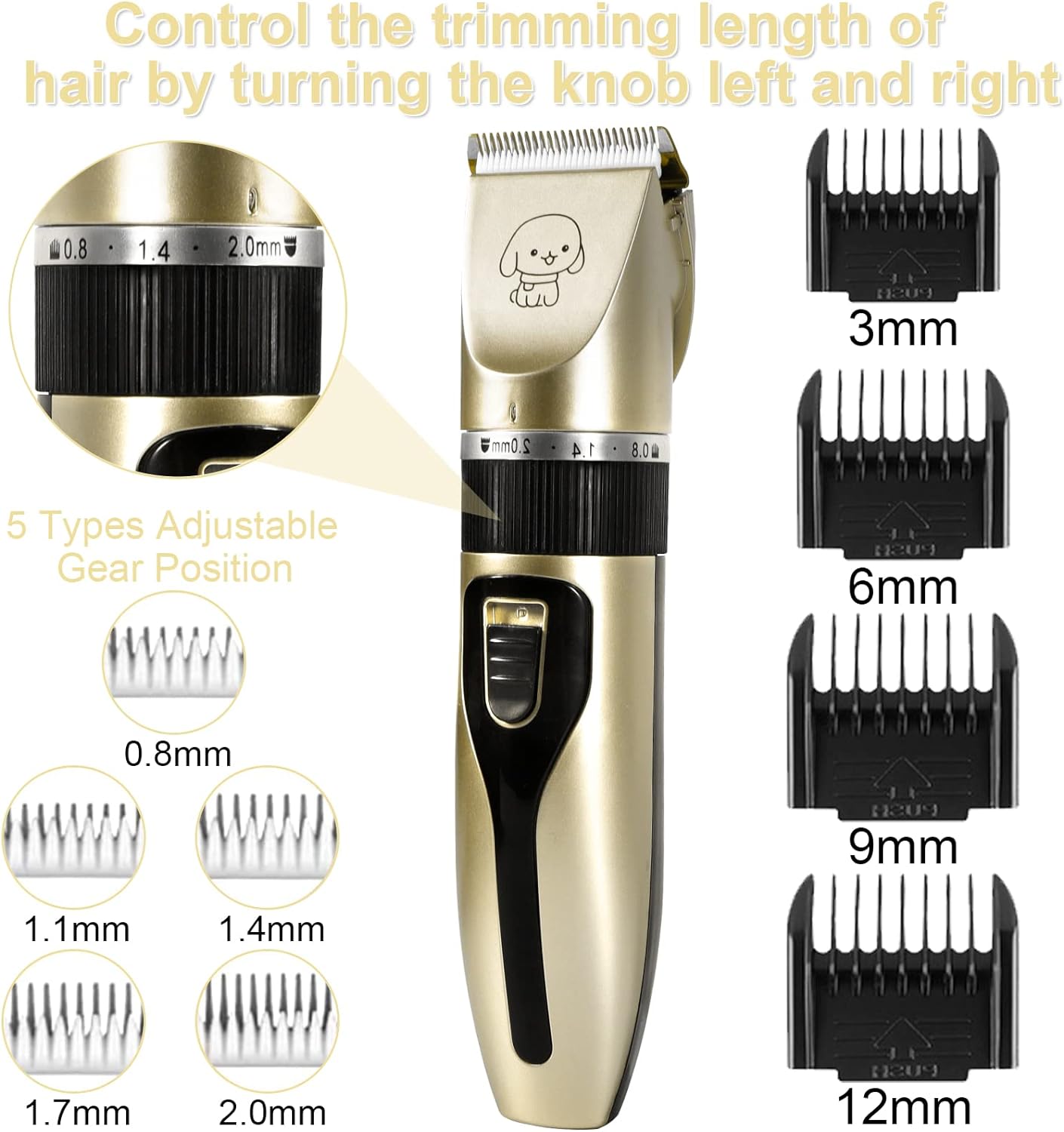 Kit de Máquina de Corte pelo para Mascotas