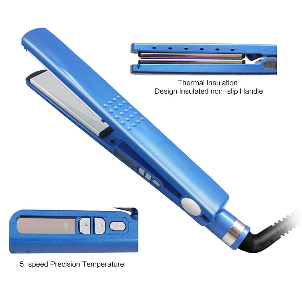 Kit de Plancha de Cabello, Rizadora y Peine Nano Titanium - Peinado Profesional Rápido y Sin Daño