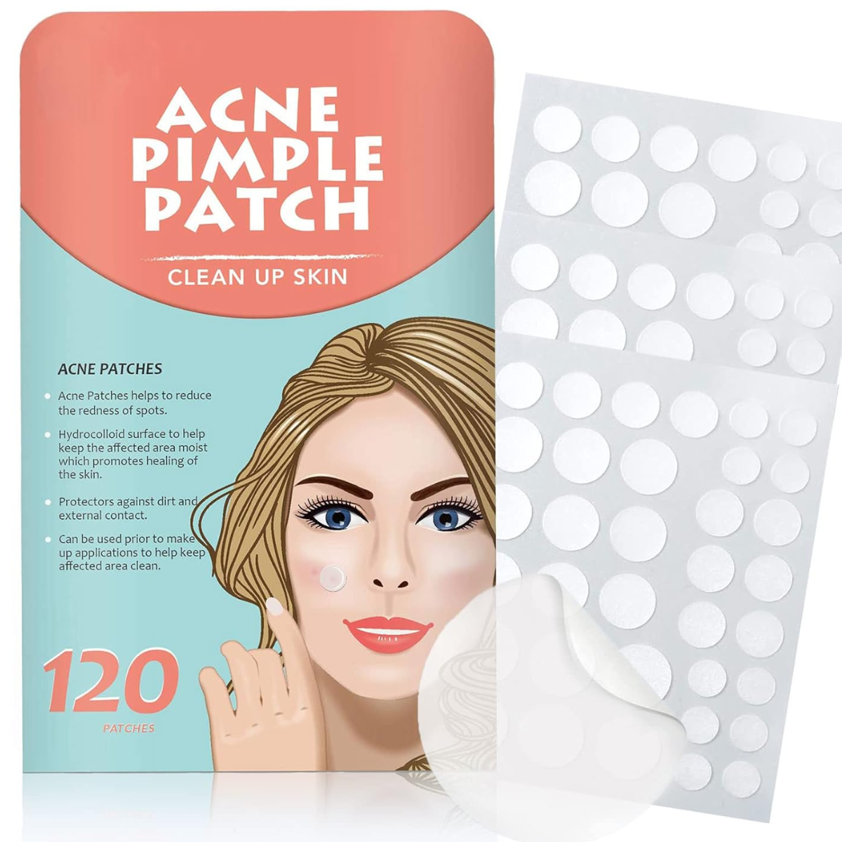 Parches Hidrocoloides Para Acné 120 pcs – Cura Rápida y Efectiva para Espinillas