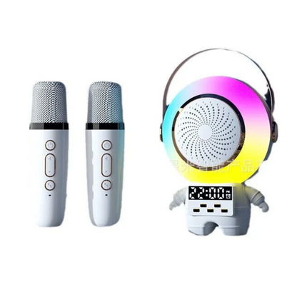 Altavoz Karaoke Astronauta Multifuncional | Bluetooth, Luz Nocturna y Carga Inalámbrica