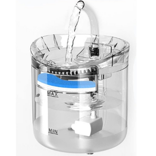 Fuente de Agua Transparente 1.6 L para Mascotas
