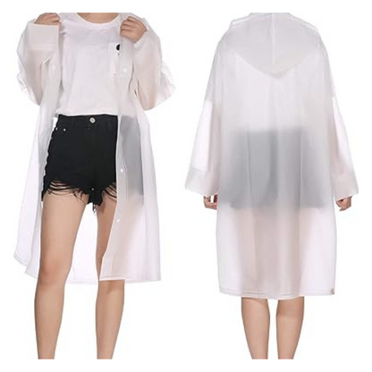 Poncho de Lluvia Portátil Blanco | Protección y Estilo para Lluvias Inesperadas