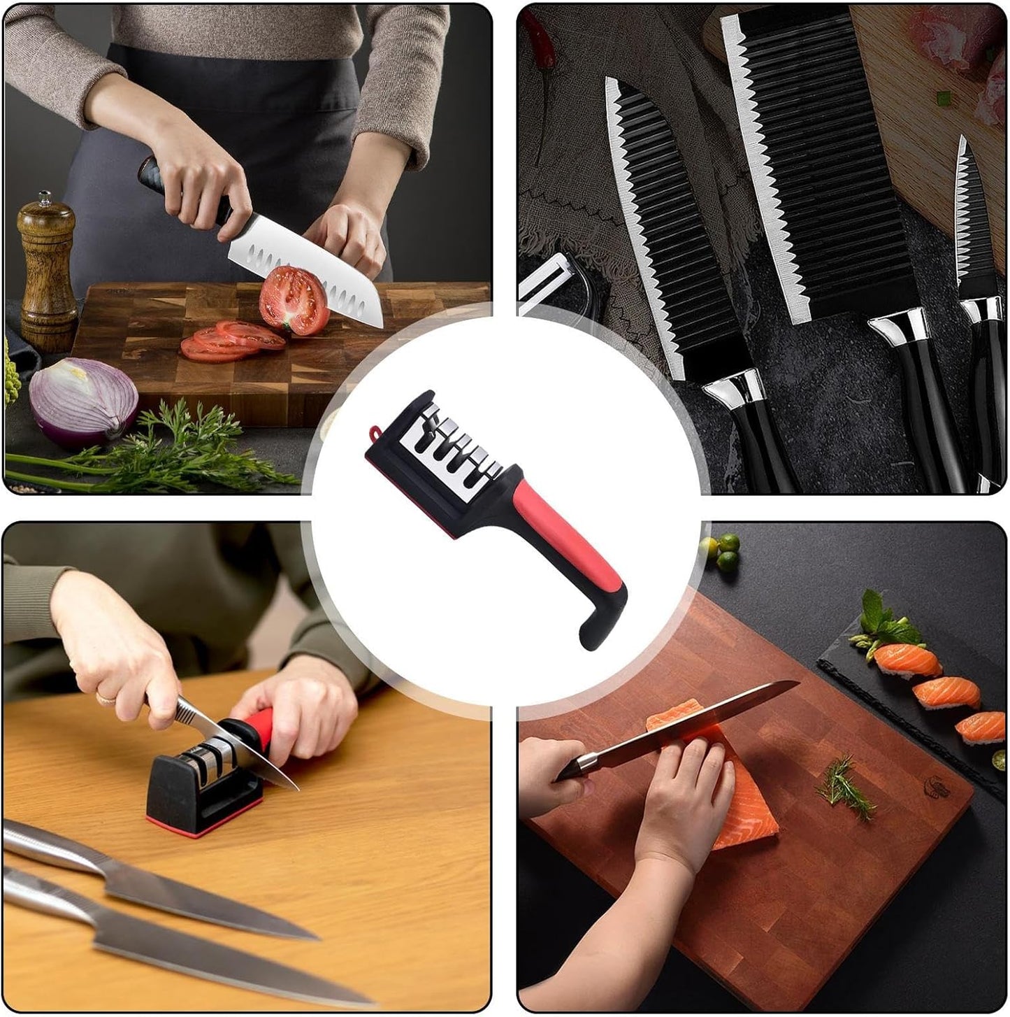 Afilador de Cuchillos para Cocina – Multifuncional, Seguro y Eficiente para Todas tus Herramientas de Cocina