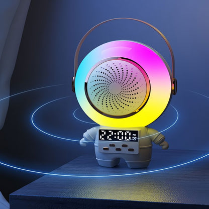 Altavoz Karaoke Astronauta Multifuncional | Bluetooth, Luz Nocturna y Carga Inalámbrica