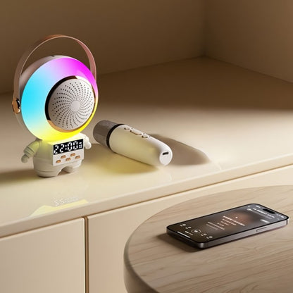 Altavoz Karaoke Astronauta Multifuncional | Bluetooth, Luz Nocturna y Carga Inalámbrica