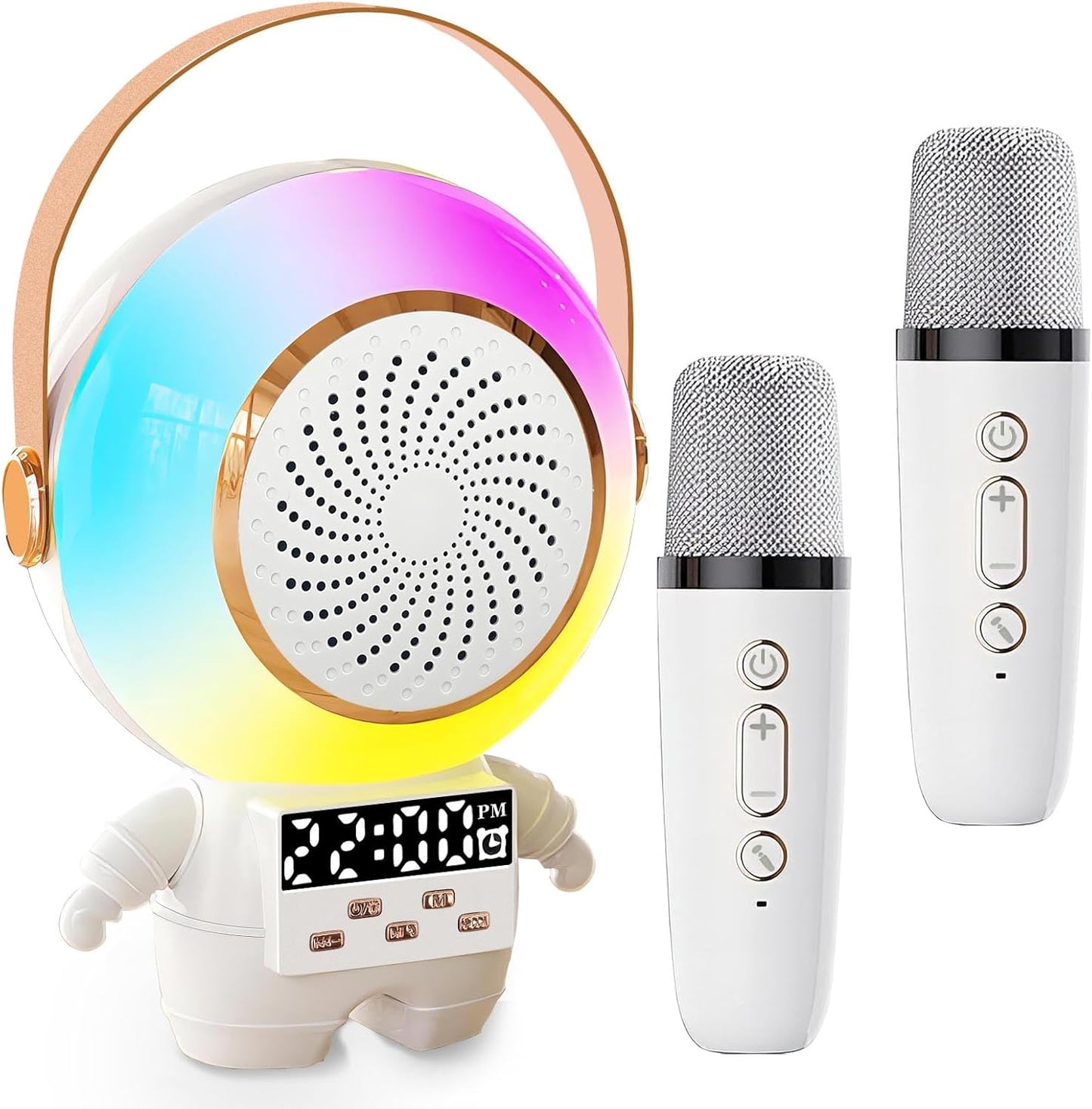 Altavoz Karaoke Astronauta Multifuncional | Bluetooth, Luz Nocturna y Carga Inalámbrica