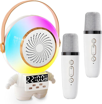 Altavoz Karaoke Astronauta Multifuncional | Bluetooth, Luz Nocturna y Carga Inalámbrica