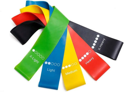 Set de 5 Bandas Elásticas de Fitness - Ejercicio en Casa y Viajes, Alta Resistencia y Durabilidad