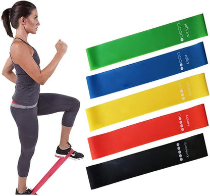 Set de 5 Bandas Elásticas de Fitness - Ejercicio en Casa y Viajes, Alta Resistencia y Durabilidad