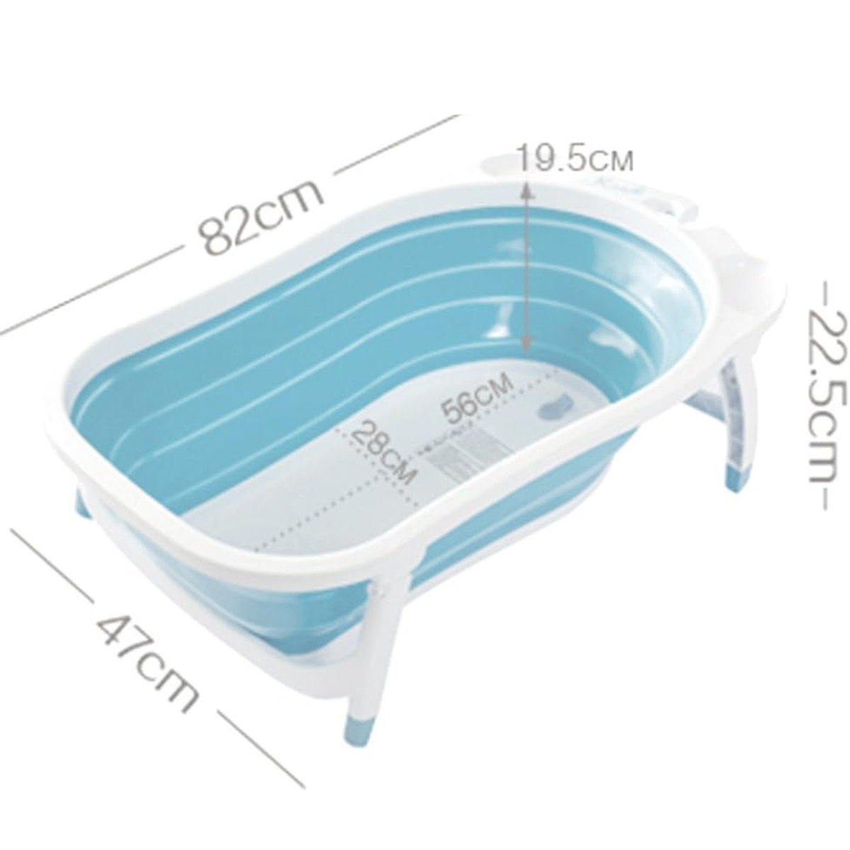 Bañera de Bebé Plegable con Seguridad y Patas Antideslizantes