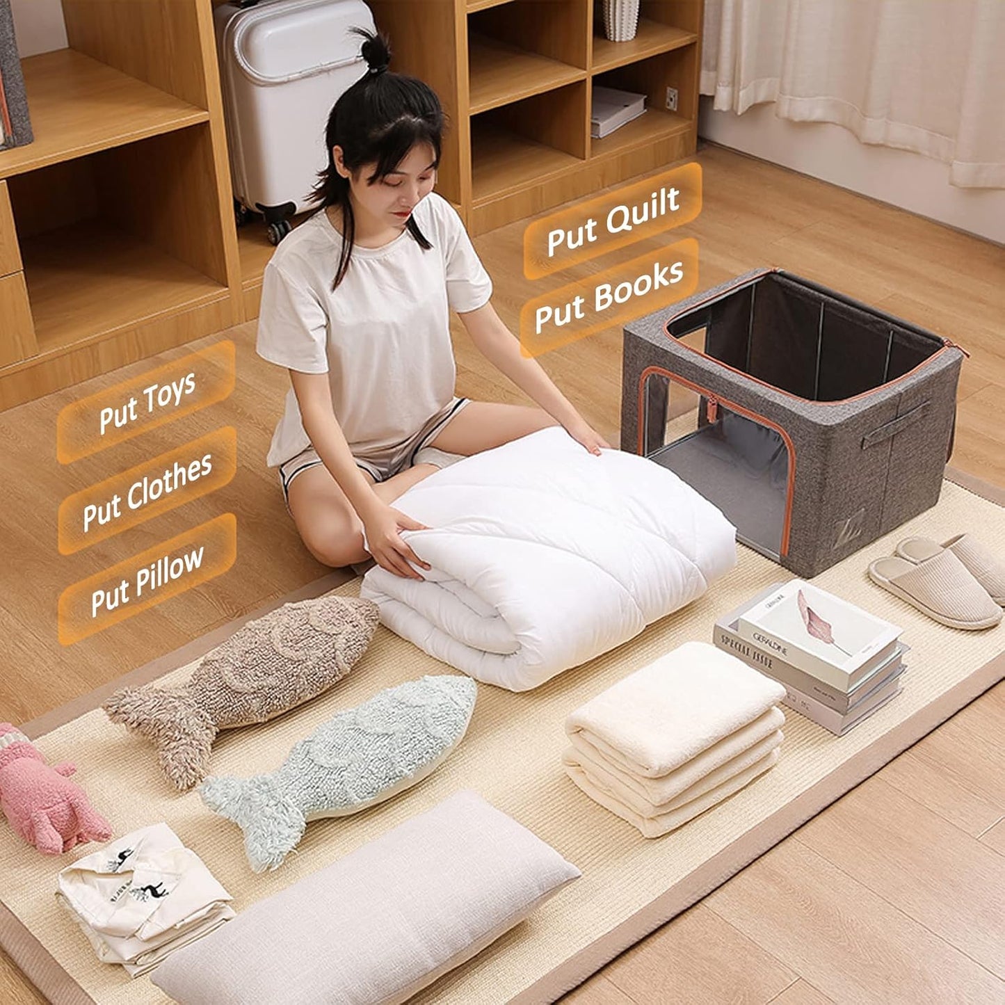 Organizador de Armario Plegable - Contenedor de Almacenamiento Versátil para Ropa, Juguetes y Más