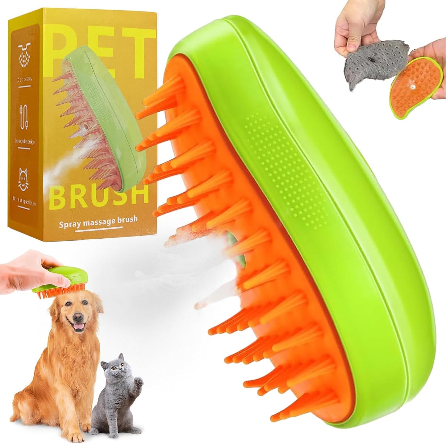 Cepillo de Vapor Multifuncional para Mascotas - Cuida y Relaja a tu Mascota