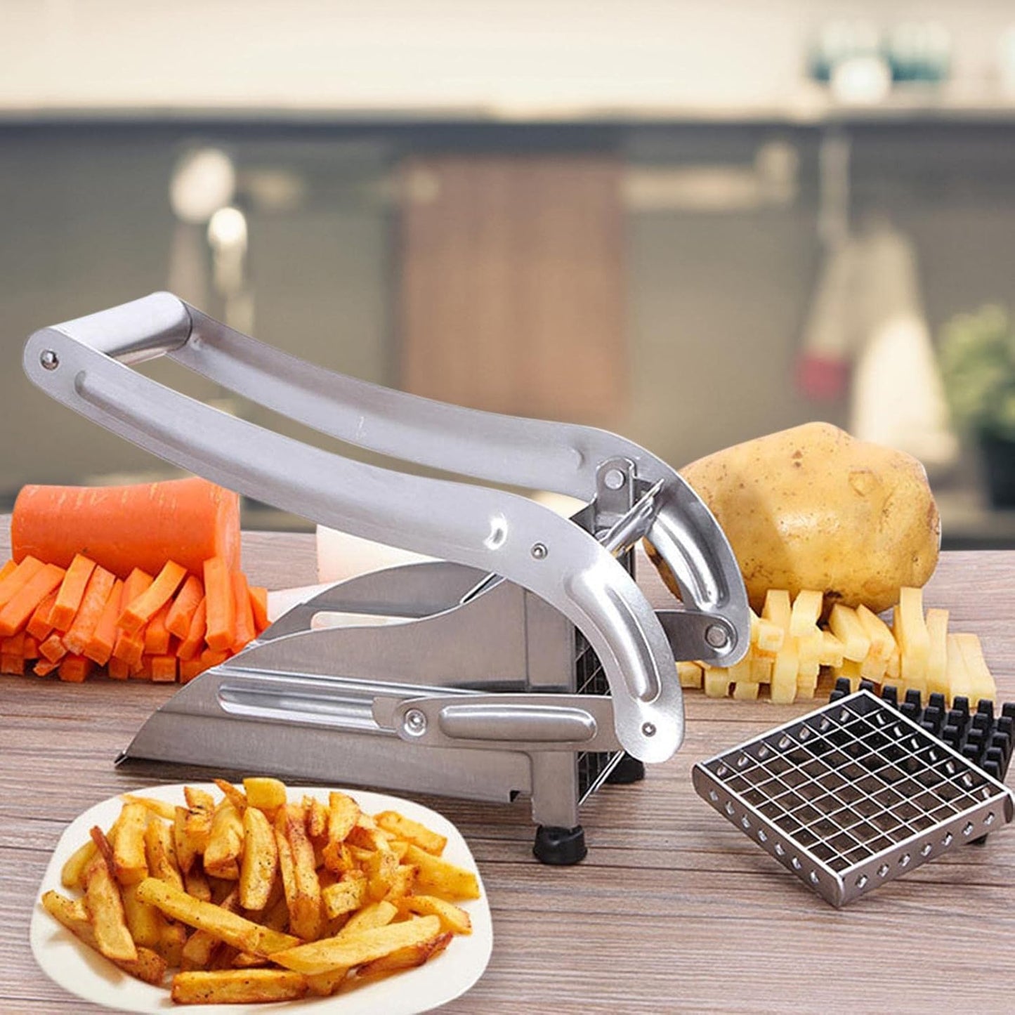 Cortador de Papas Fritas de Acero Inoxidable - Herramienta Premium para Verduras y Frutas