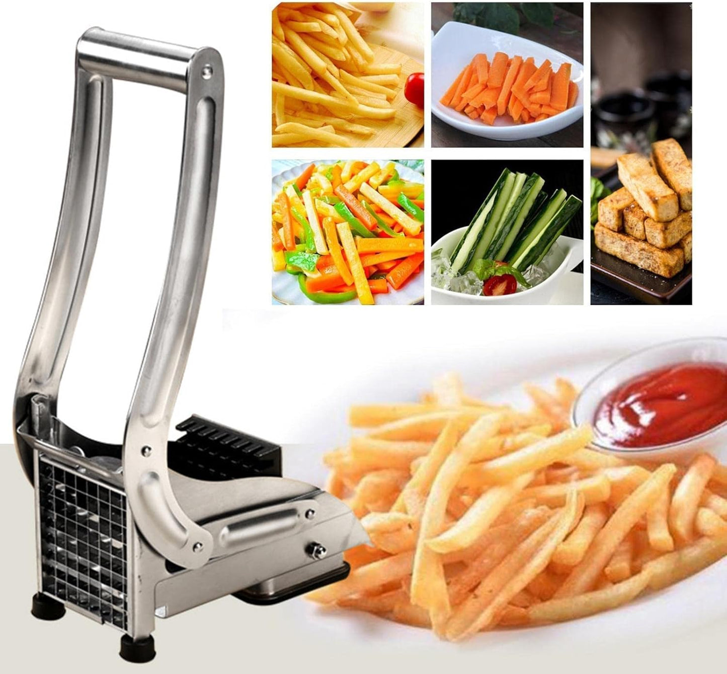 Cortador de Papas Fritas de Acero Inoxidable - Herramienta Premium para Verduras y Frutas