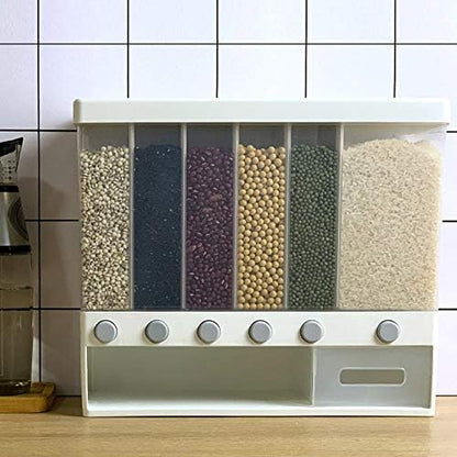 Dispensador de Granos con 6 Divisores - Organiza y Optimiza tu Cocina