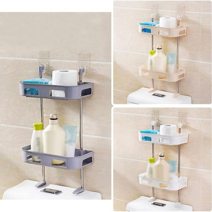Estante Organizador de Acero 2 Capas – Versátil, Duradero y Ajustable para Cocina y Baño