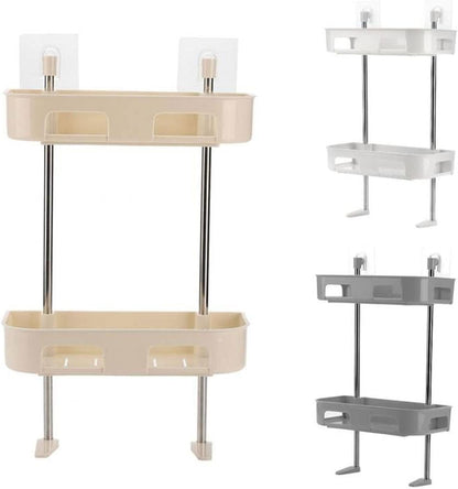 Estante Organizador de Acero 2 Capas – Versátil, Duradero y Ajustable para Cocina y Baño