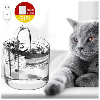 Fuente de Agua Transparente 1.6 L para Mascotas