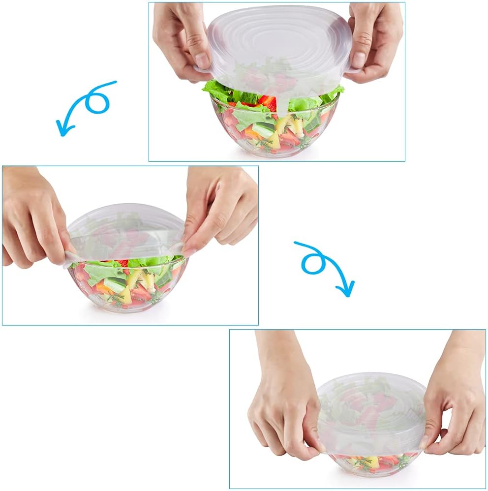 Juego de 6 Tapas Elásticas de Silicona Reutilizables - Conservación Eficiente y Segura