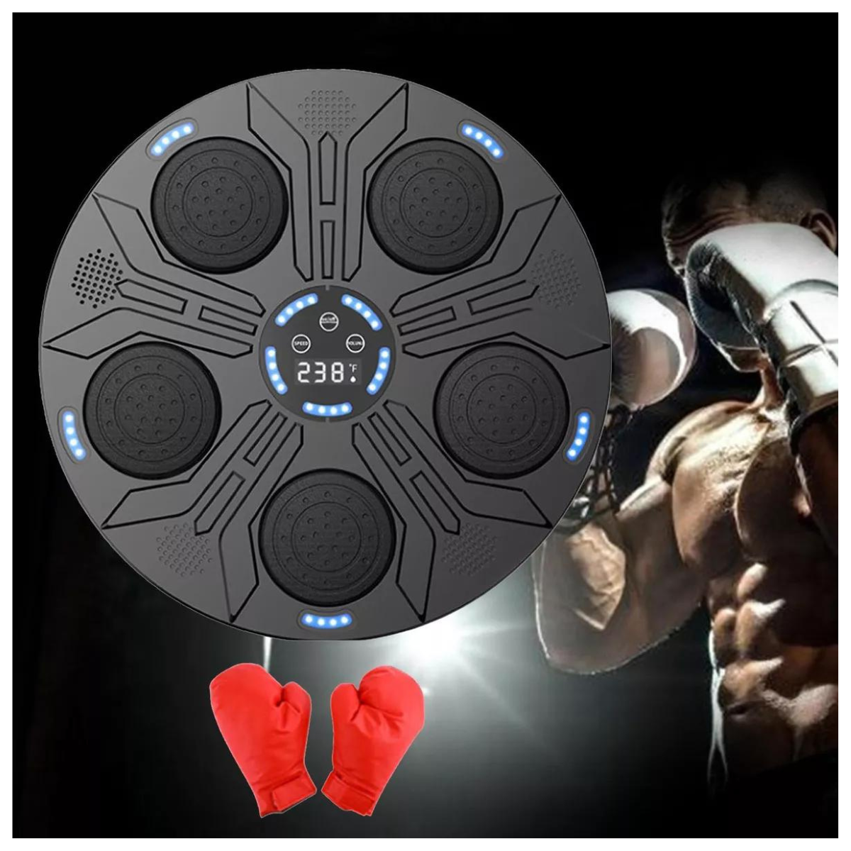 Máquina de Boxeo Profesional con Música y Luces LED | Entrena en Casa