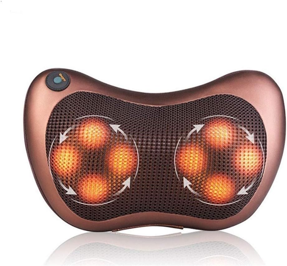 Masajeador Almohada Doble Hélice con Calentamiento Infrarrojo - Masajeador Portátil para Casa y Auto, Ajustable y de Alta Calidad