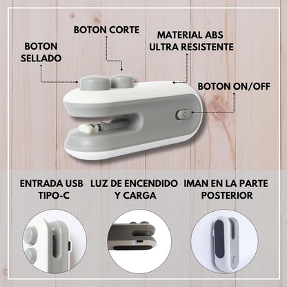 Mini Sellador de Bolsas Recargable USB