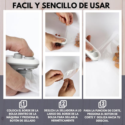 Mini Sellador de Bolsas Recargable USB