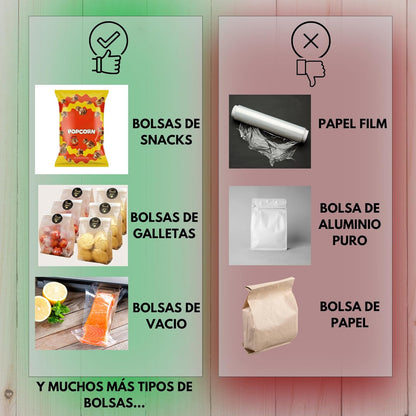 Mini Sellador de Bolsas Recargable USB