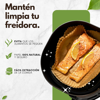 100 Pcs Papel Redondo Para Freidora De Aire 16 Cm