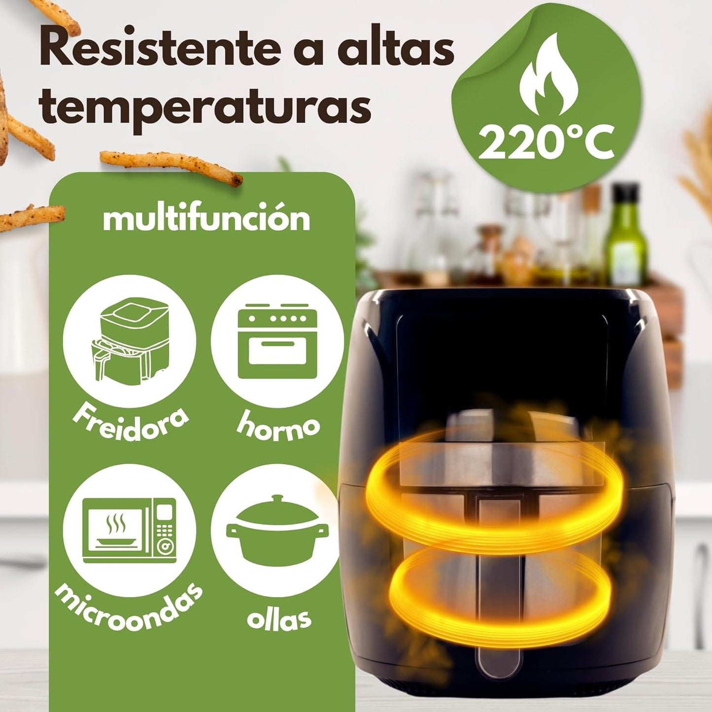 Filtro para Freidora de Aire 50 PC 16cm – Papel Pergamino Grado Alimenticio, Resistente al Calor, Desechable y Fácil de Usar