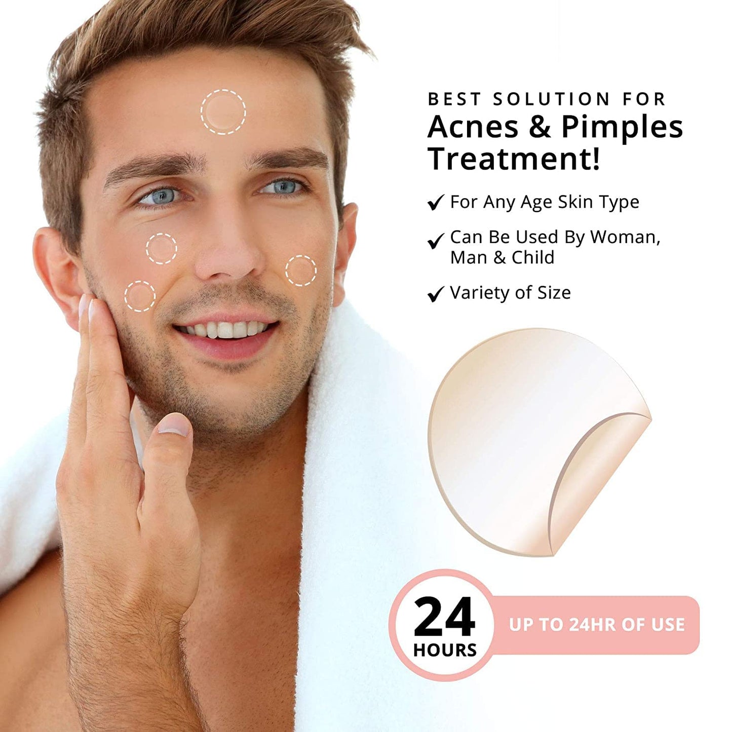 Parches Hidrocoloides Para Acné 120 pcs – Cura Rápida y Efectiva para Espinillas