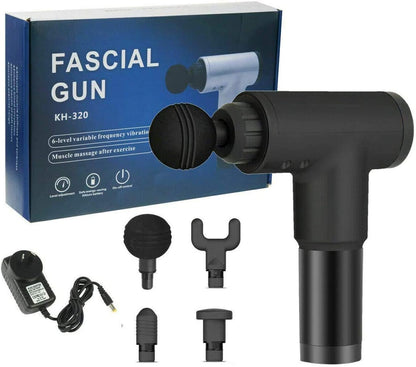 Pistola de Masaje de Percusión Premium - 30 Velocidades, Alivio Muscular Profundo y Recarga USB
