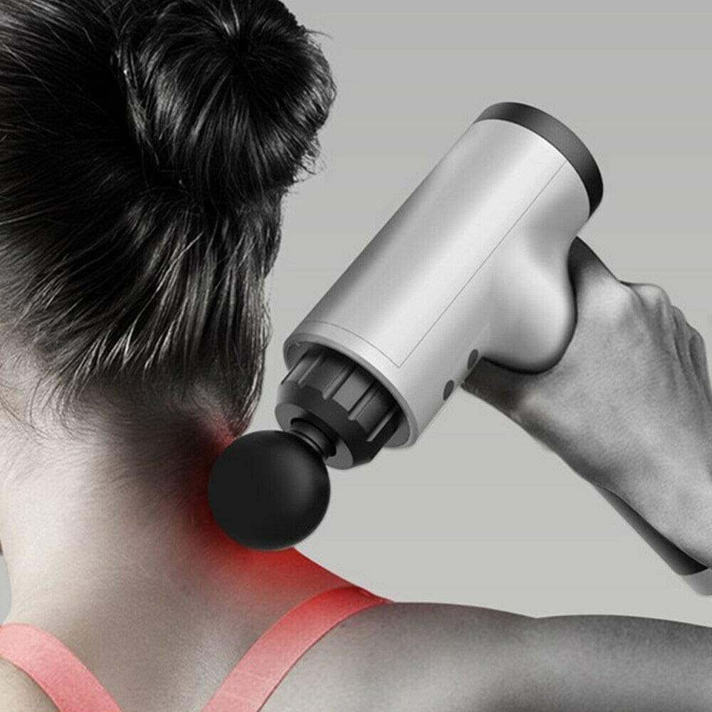 Pistola de Masaje de Percusión Premium - 30 Velocidades, Alivio Muscular Profundo y Recarga USB