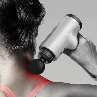 Pistola de Masaje de Percusión Premium - 30 Velocidades, Alivio Muscular Profundo y Recarga USB