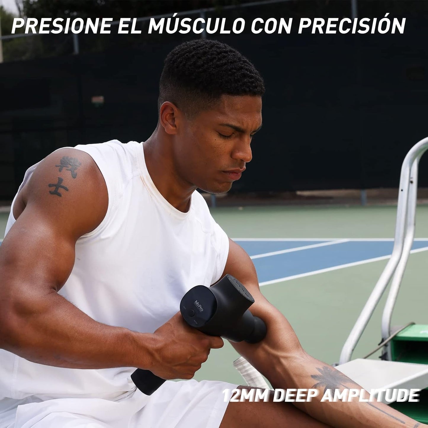 Pistola de Masaje de Percusión Premium - 30 Velocidades, Alivio Muscular Profundo y Recarga USB