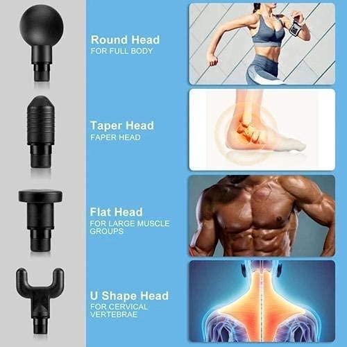 Pistola de Masaje de Percusión Premium - 30 Velocidades, Alivio Muscular Profundo y Recarga USB