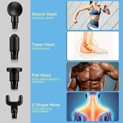 Pistola de Masaje de Percusión Premium - 30 Velocidades, Alivio Muscular Profundo y Recarga USB