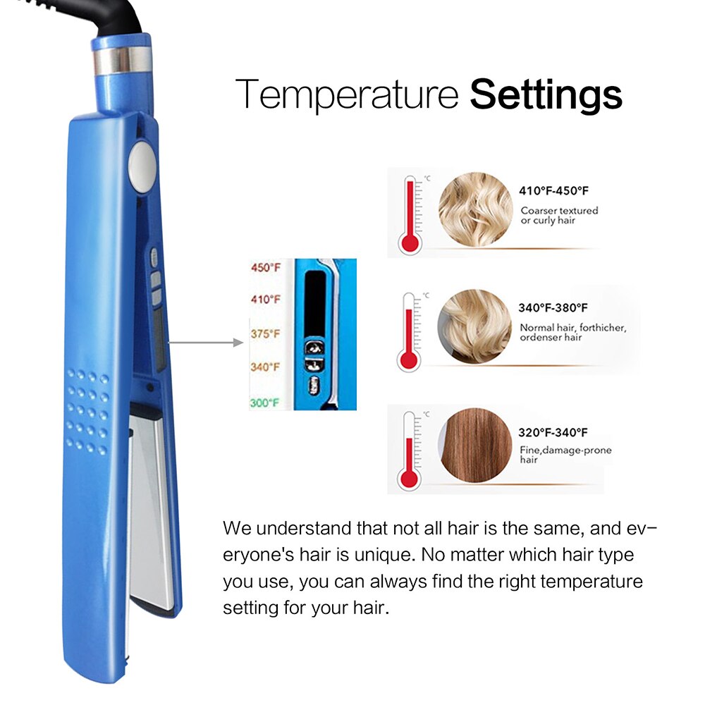 Kit de Plancha de Cabello, Rizadora y Peine Nano Titanium - Peinado Profesional Rápido y Sin Daño