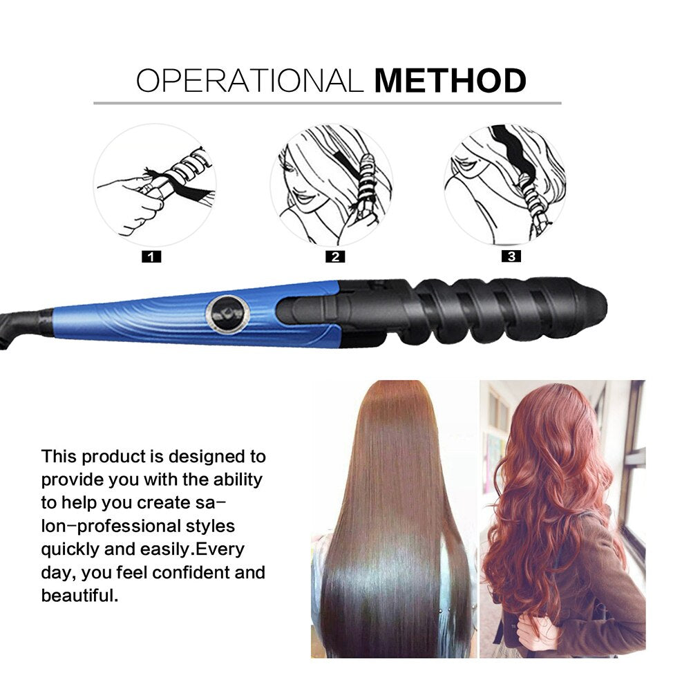 Kit de Plancha de Cabello, Rizadora y Peine Nano Titanium - Peinado Profesional Rápido y Sin Daño