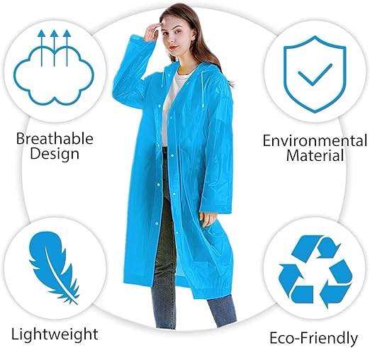 Poncho de Lluvia Portátil Azul