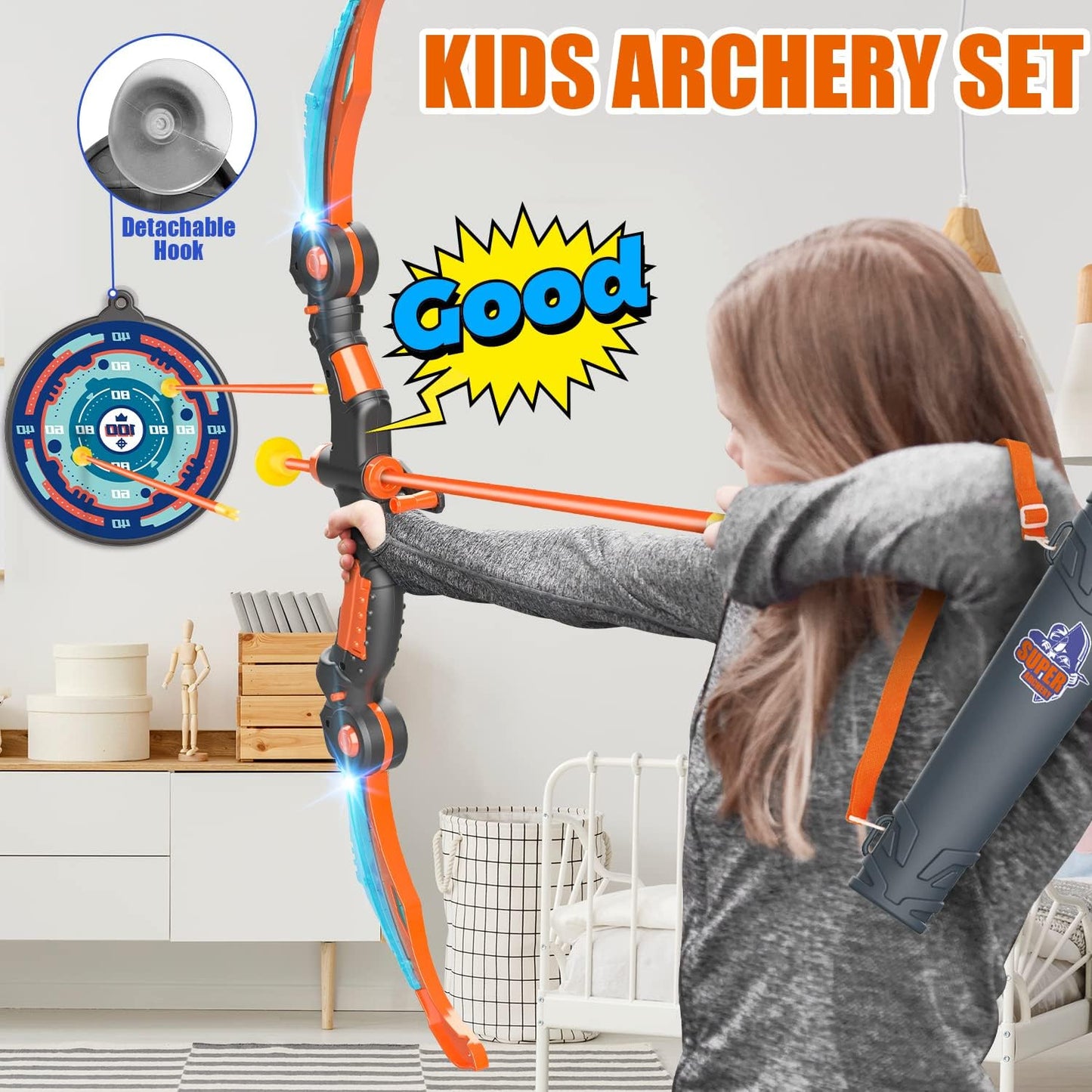 Set de Arco y Flechas para Niños y Niñas con Ventosas