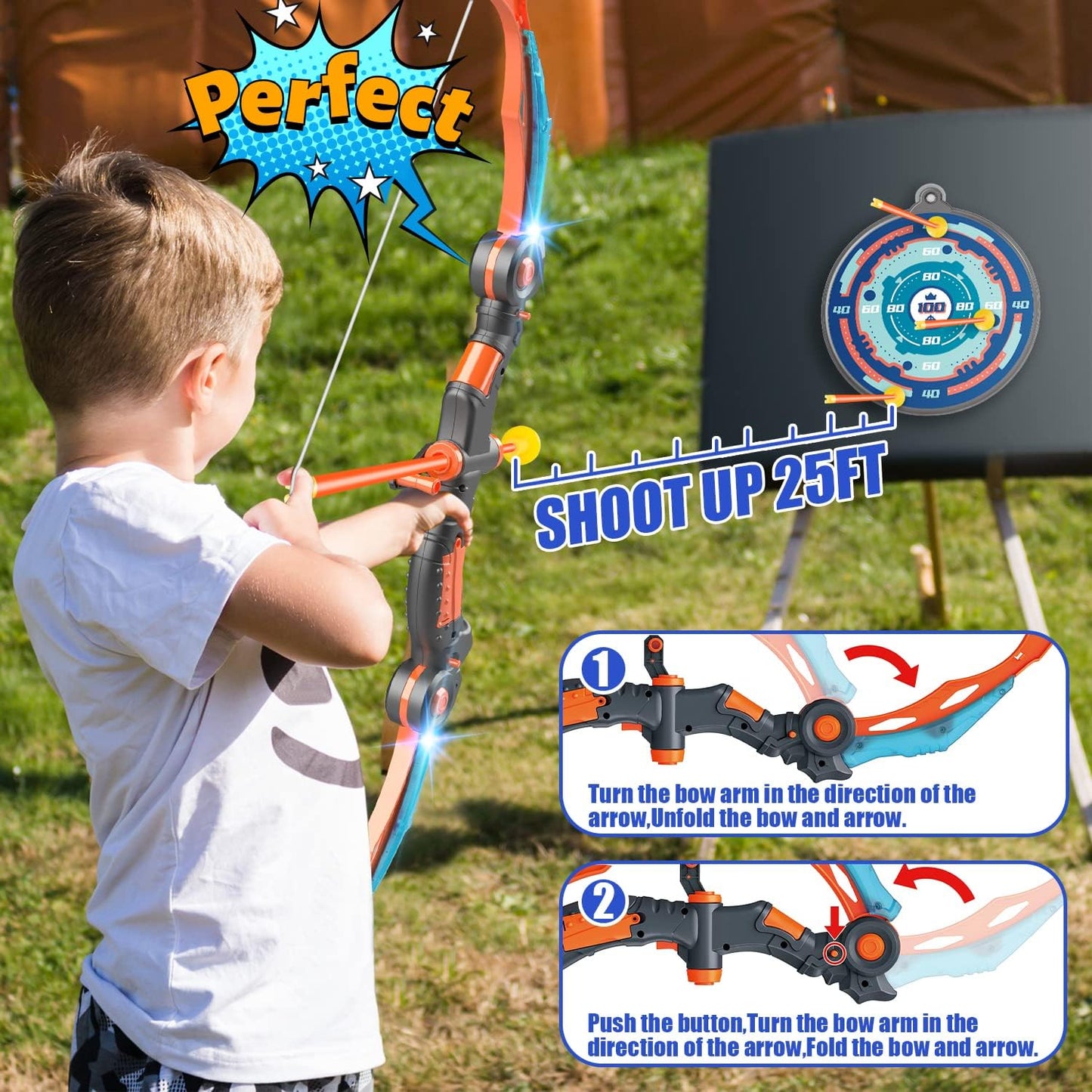 Set de Arco y Flechas para Niños y Niñas con Ventosas