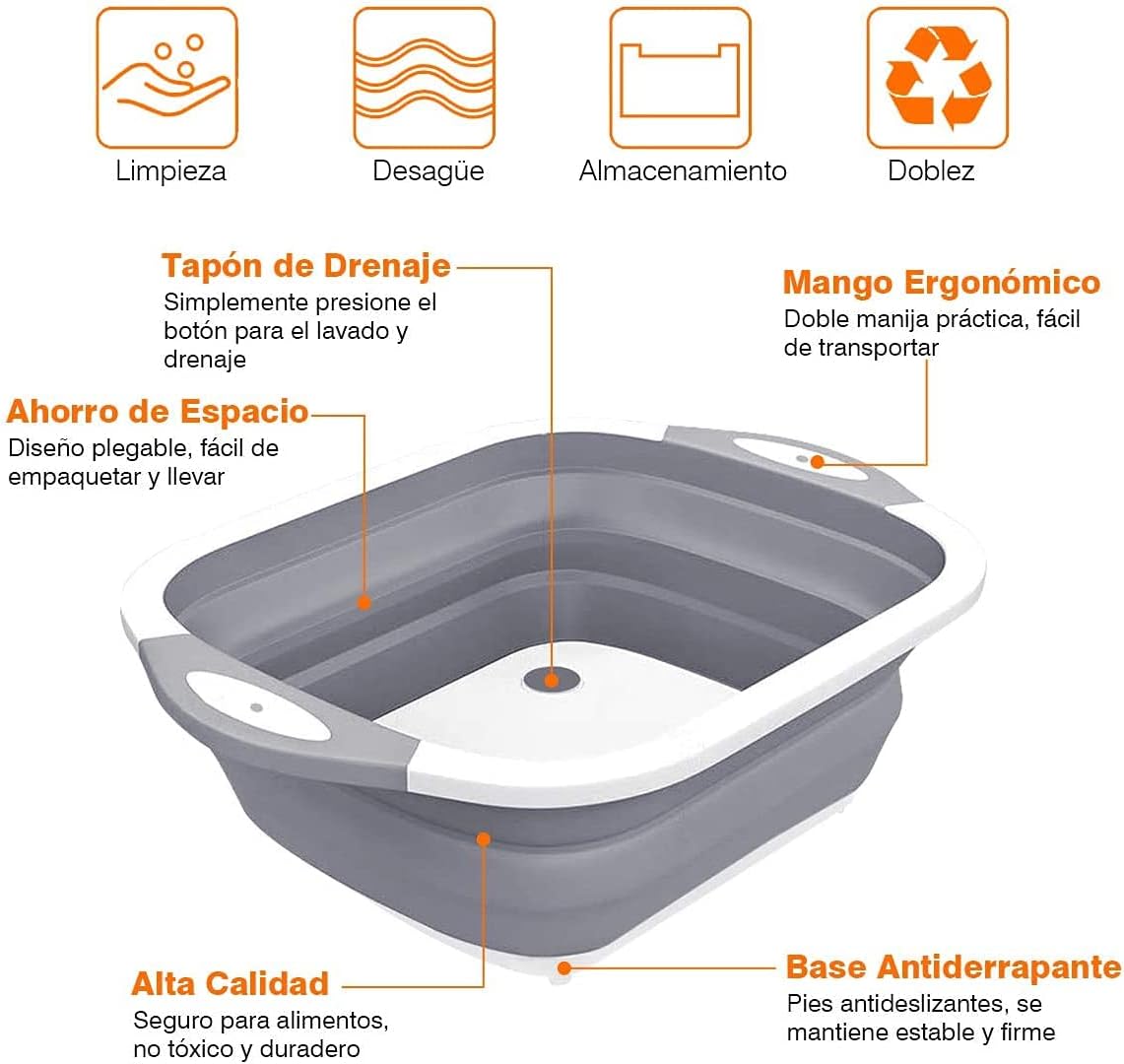 Tabla de Corte Expandible Multiusos 3 en 1 - Corta, Lava y Almacena en un Solo Producto