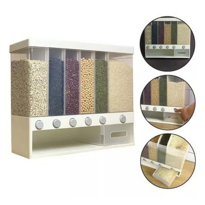 Dispensador de Granos con 6 Divisores - Organiza y Optimiza tu Cocina