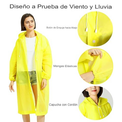 Poncho de Lluvia Portátil Amarillo