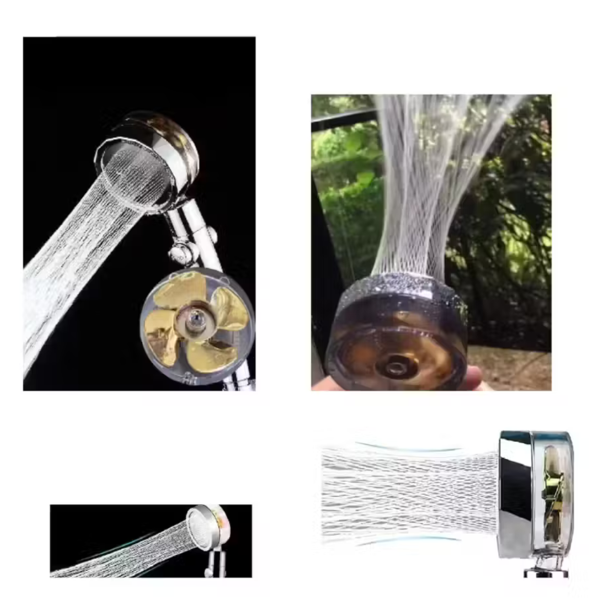 Ducha Hélice de Turbina con Alta Presión | Filtración Avanzada para Piel y Cabello