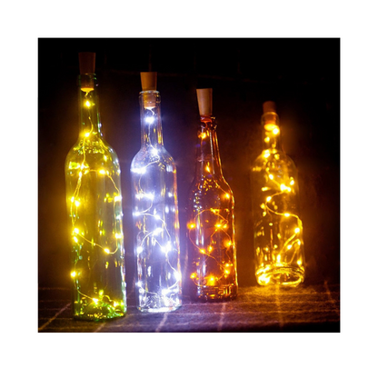 Luces de Cuerda con Corcho Recarga Solar